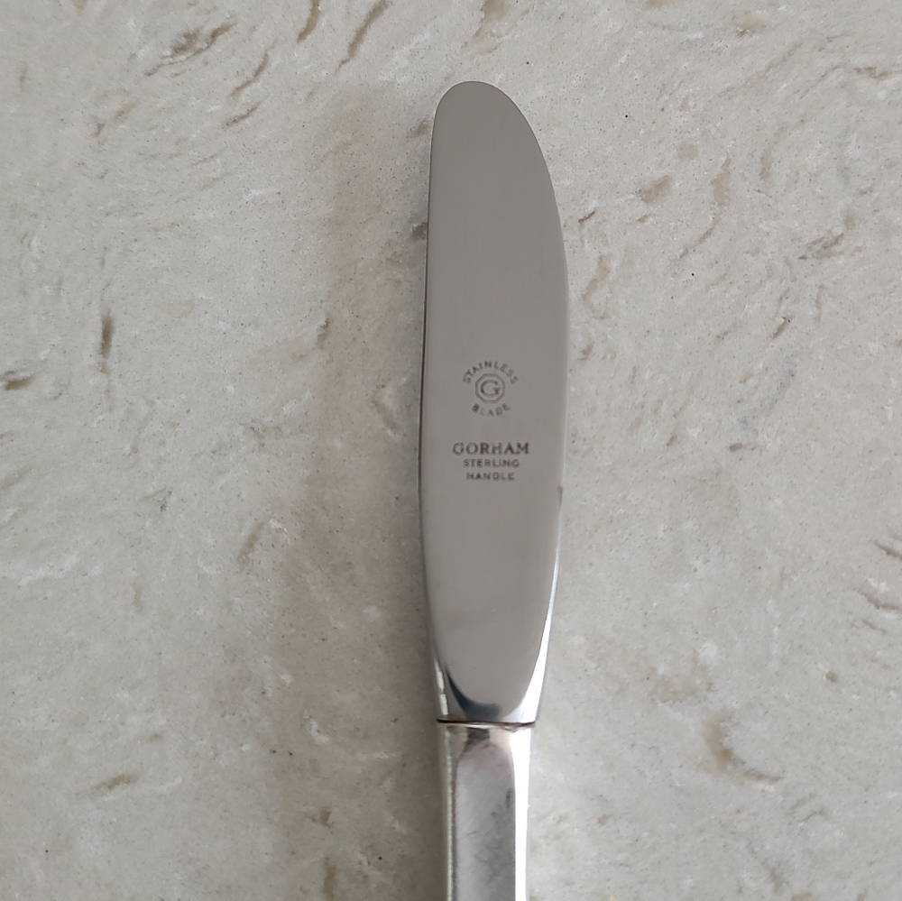 Gorham Gossamer Sterling Silver Butter Spreader Hollow Handle 7" Vintage - Picture 9 of 10